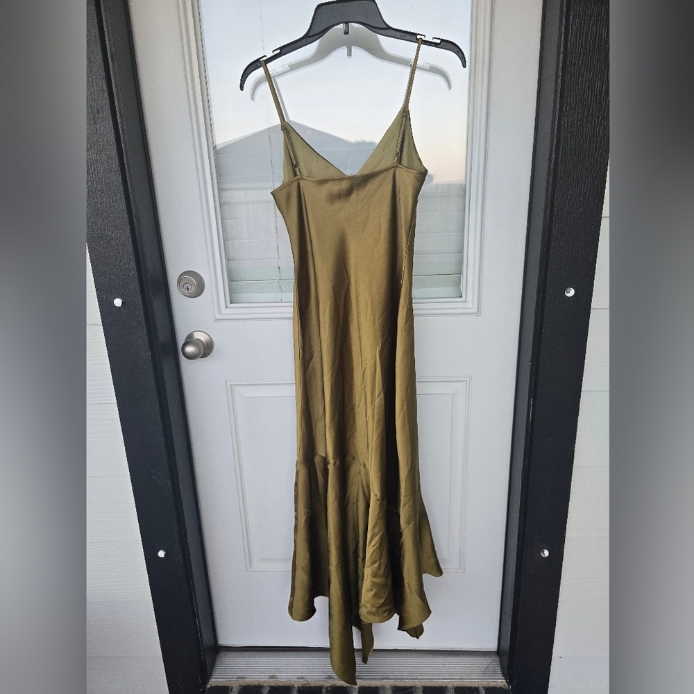 Steve Madden Lucille Satin Slip Dress Sz M Asymmetrical Babydoll New Party - Picture 15 of 16